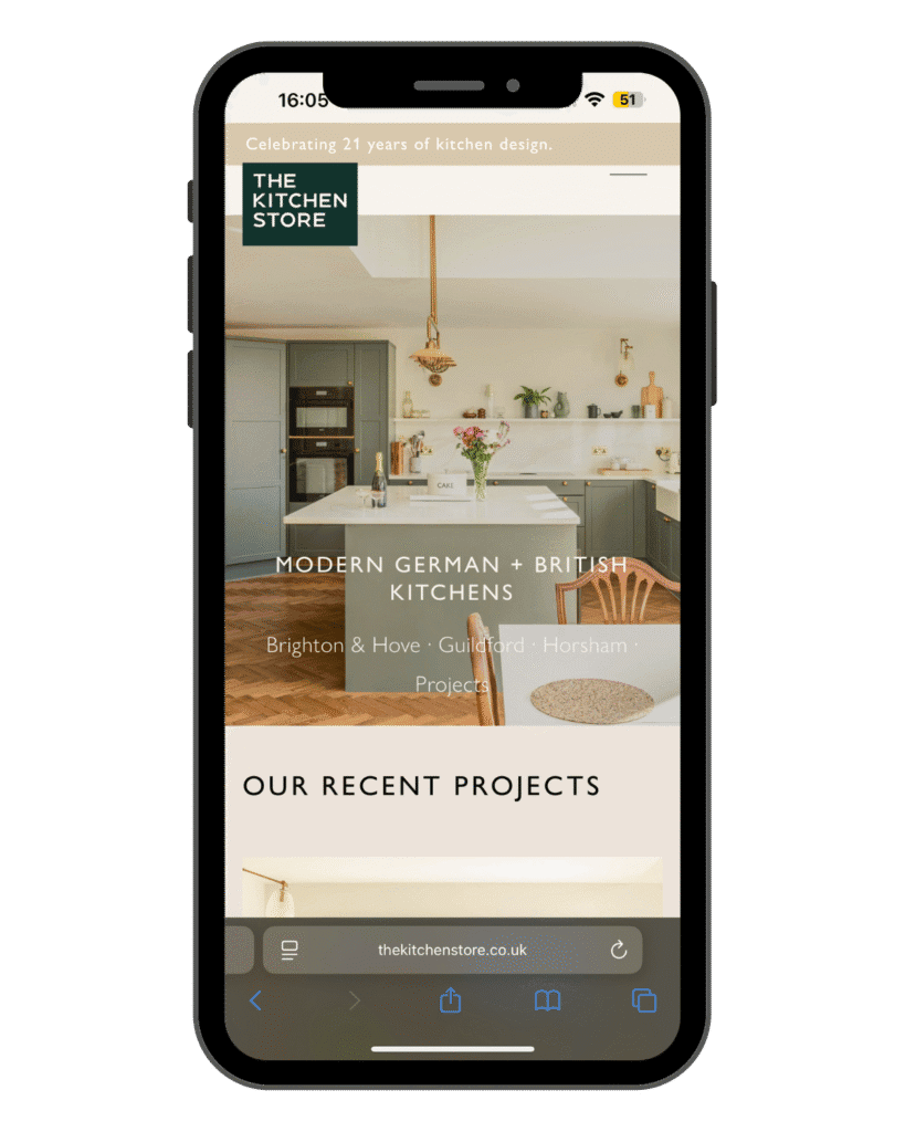 Modern German and British kitchen design with soft colour tones and stylish decor on UK home renovation website.